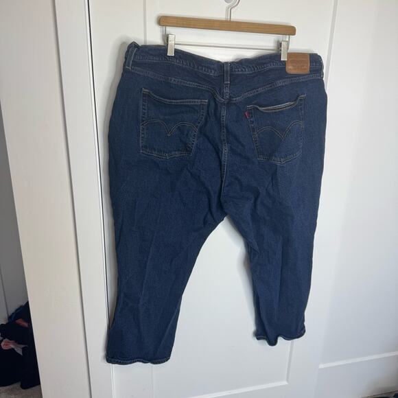 Levi’s Wedgie Straight Dark Wash High Waisted Button Fly Ankle Jeans Size 26W - Picture 6 of 7